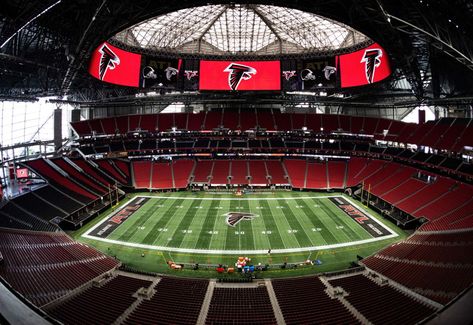 © 2021 Atlanta Falcons - Scene setters before the Atlanta Falcons play against the Cleveland Browns at Mercedes-Benz Stadium in Atlanta, Georgia on Sunday, August 29, 2021. (Photo by Mitchell Martin/Atlanta Falcons) Atlanta Falcons Stadium, Atlanta Falcons Wallpaper, Atlanta Falcons Football, Scene Setters, Falcons Football, Football Game, Cleveland Browns, Atlanta Falcons, Atlanta Georgia