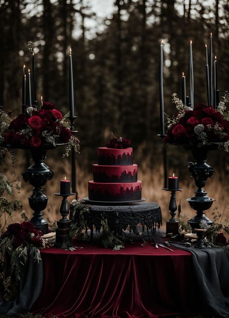 Boda Dark, Burgundy Wedding Ideas, Mafia Wedding, Gothic Wedding Decorations, Victorian Gothic Wedding, Dark Romantic Wedding, Witches Ball, Gothic Wedding Theme, Vampire Wedding