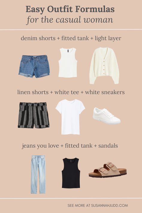 My go to outfit formulas for the end of summer! Easy ways to wear what you already own. Make getting dressed in the morning a no-stress activity 💃 Easy Summer Outfit, Tips For Moms, Fall Transition Outfits, Simple Summer Outfits, Easy Outfit, Transition Outfits, Outfit Formulas, Moms Favorite, Weekly Outfits