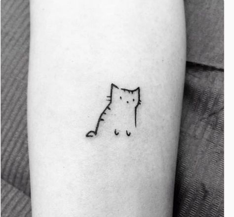 Minimalist Cat Tattoo, Kitty Tattoos, Cat Tattoo Simple, Cute Cat Tattoo, Black Cat Tattoos, Tattoo Trend, Forearm Tattoo Design, Cool Forearm Tattoos, Tattoos For Lovers