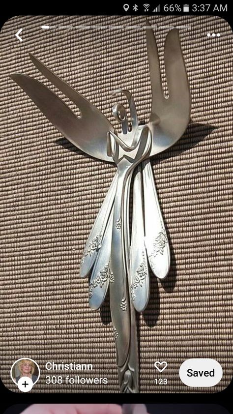 Old Hotel, Fork And Knife, Fork Jewelry, Insect Crafts, Silverware Art, Metal Artwork Wall, Welding Art Projects, Fence Art, Garden Art Sculptures Diy