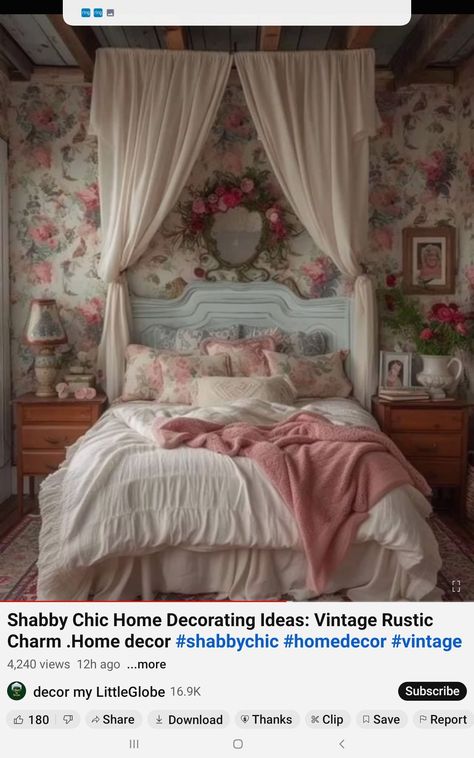 Vintage Teen Bedroom, Room Inspo Girly, Cute Home Ideas, Shabby Bedroom, Shabby Chic Decor Bedroom, Shabby Chic Decorating, Pretty Homes, Victorian Bedroom, Chic Bedroom Decor