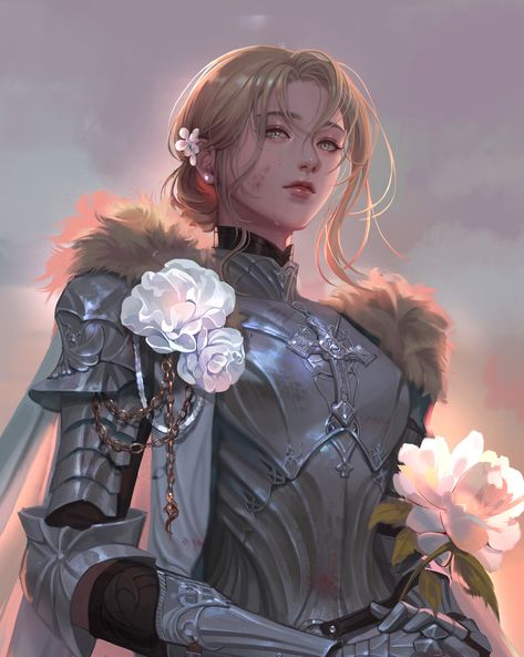 Rose Character Design, Medevil Times, Dungeons And Dragons Classes, Female Knight, Warrior Queen, Knight Art, Korean Art, Princess Art, See You Again