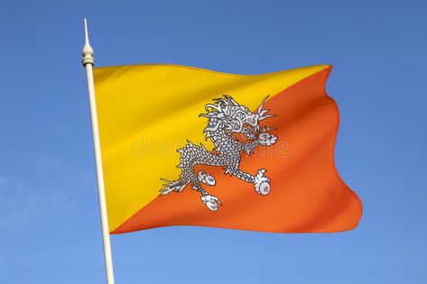 Flag of the Kingdom of Bhutan. The national flag of The Kingdom of Bhutan - The , #ad, #national, #flag, #Bhutan, #Flag, #Kingdom #ad Bhutan Flag, Travel Website, Bhutan, Cheap Travel, National Flag, Eu Flag, The National, Country Flags, Tourism