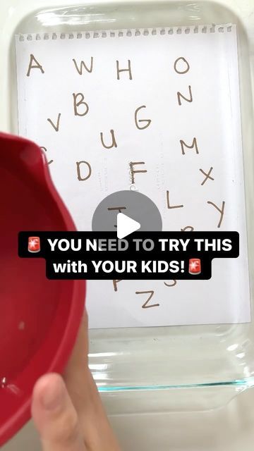 Natalie & Natasha | DIY KIDS ACTIVITIES on Instagram: "⭐️ALPHABET MySTeRy water ⬇️⬇️ 🙋🏻‍♀️🙋🏻‍♀️Hello ! Natalie & Natasha here from @mumbee_hive ! We love helping parents make learning fun by sharing DIY & InExpensive kid activities! We hope you ♥️FOLLOW ♥️ for more! 💧Mystery water 💧 •Place a sheet with the alphabet underneath a clear baking dish •Add in food colouring to make it a dark colour and mix together to hide the letters (⭐️Some people mix food colouring with corn starch so it’s foggy/hide the letters) •Using a glass cup to look like a magnifying glass to find the hidden letters •Mark off each letter you find! ‼️Alternative with no food colouring try washable black paint! #water #waterplay #sensoryplay #alphabet #learning #learningisfun #learningactivities #educational #edu Secret Letters Activity, Mystery Water Activity, Hidden Letters Activity, Letter Games For Kids, Screen Free Kids, Hidden Letters, Abc Centers, Body Parts Preschool, Diy Kid Activities