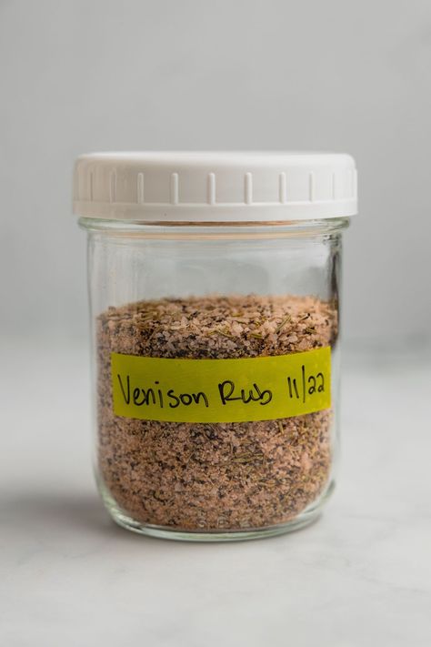 Brine For Deer Meat, Venison Seasoning Recipes, Bald Buck Seasoning Copycat, Venison Seasoning, Steak Dry Rub Recipe, Jerky Seasoning Recipe, Deer Backstrap Recipes, Venison Tenderloin Recipes, Deer Jerky Recipe