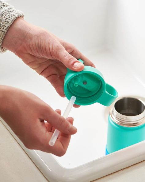 How To Clean A Reusable Water Bottle | Kitchn Shoe Storage Ottoman, Ikea Organization Hacks, Clean Water Bottles, How To Organize Your Closet, Wall Storage Systems, Water Bottle Caps, Ikea Organization, Ikea Finds, Dorm Storage