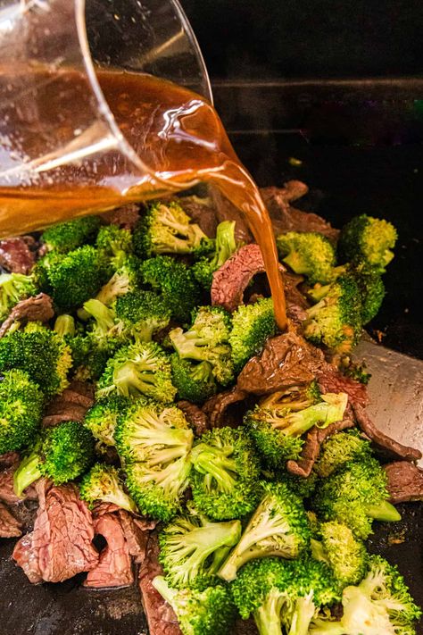 Make the BEST Beef and Broccoli on the Blackstone. It's so easy to make when you want to make take out at home. Tender strips of beef, crisp broccoli tossed in a homemade sauce. Beef Brocoli, Best Beef And Broccoli, Take Out At Home, Beef And Broccoli Sauce, Beef With Broccoli Recipe, Stir Fried Beef, Beef With Broccoli, Broccoli With Garlic, Beef Broccoli Stir Fry