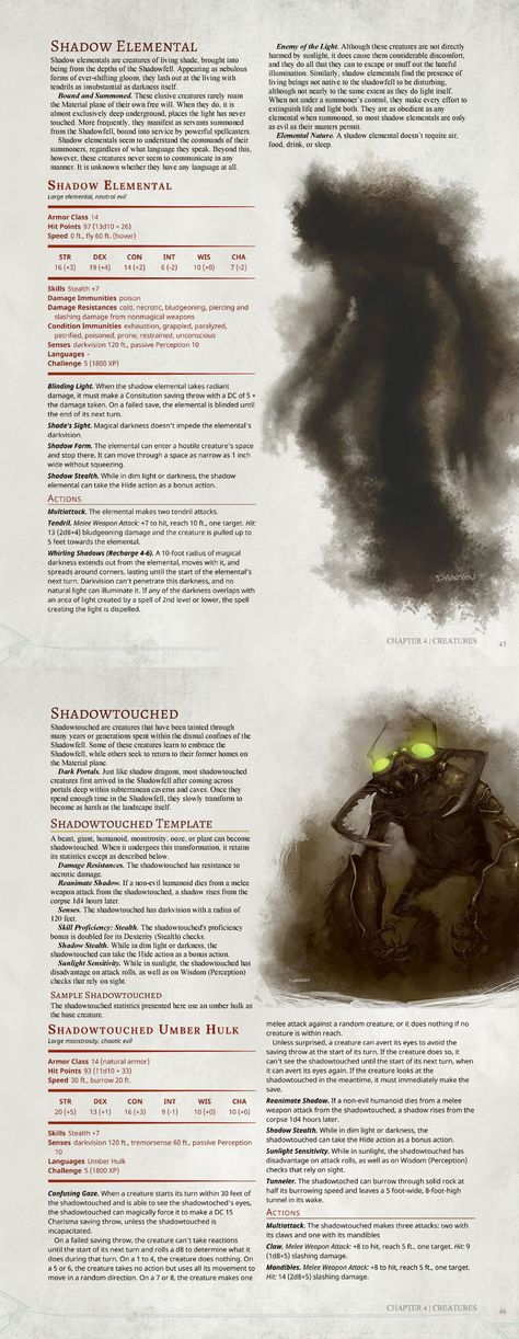 Shadow Elemental: DnD 5e Homebrew Void Shadow Element, Shadow Touched Dnd, Shadow Creatures Dnd, Elemental Dnd 5e, Void Elemental, Dnd Shadow Sorcerer, Elementals Dnd, Shadowfell Dnd, Scribe Wizard