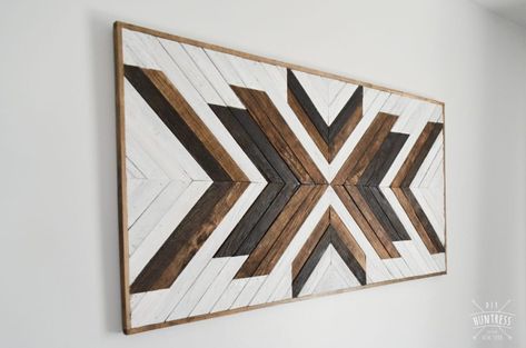 Easy Wood Wall Art, How To Make Wood Wall Art, Geometric Wood Art Diy, Diy Wood Art Wall Decor Geometric, Diy Wood Wall Art, Wood Wall Art Ideas, Aztec Wood Art Diy, Aztec Wood Wall Art, Geometric Art Diy