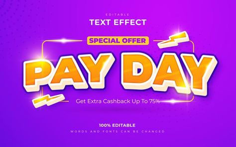 Pay day editable text effects Premium Ve... | Premium Vector #Freepik #vector #background #banner #flyer #poster Payday Design, Promo Design Poster, Payday Sale, Pay Day, Custom Flyers, Flyer Printing, Promotional Flyers, Marketing Flyers, Flyer Layout