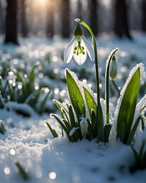 Snowdrops Aesthetic, Snowdrop Flower Aesthetic, Winter Flowers Aesthetic, Snowdrops Painting, Narnia Room, Flowers In Snow, Snowdrops Flower, Snow White Flowers, Flower Snowdrop