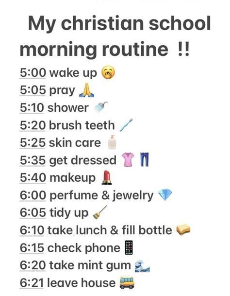 Morning Routine For School 5:30 To 6:30, 5:40 Am Morning Routine, Morning Routine Leave At 6:30, Perfect Christian Morning Routine, Productive Morning Routine 5 Am, Morning Routine For Highschool, Middle School Morning Routine 5am, Christian School Routine, Christian Morning Routine For School