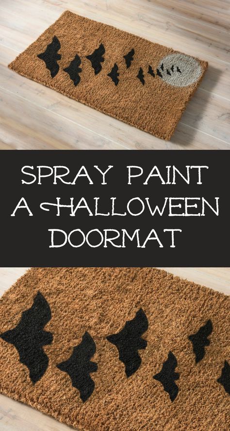 Diy Halloween Food, Halloween Diy Door, Diy Halloween Gifts, Halloween Mats, Door Mat Diy, Halloween Doormat, Halloween Decorations For Kids, Halloween Door Mat, Fun Halloween Decor