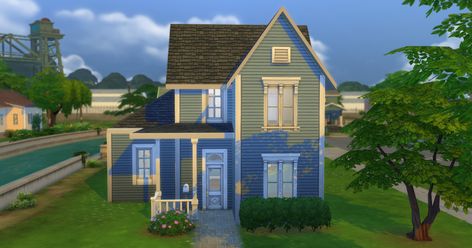 Sims Houses, Sims 4 House Plans, Sims 4 House Building, Sims Ideas, Cheap Houses, Sims Building, Sims House Plans, Sims House Design, Starter Home