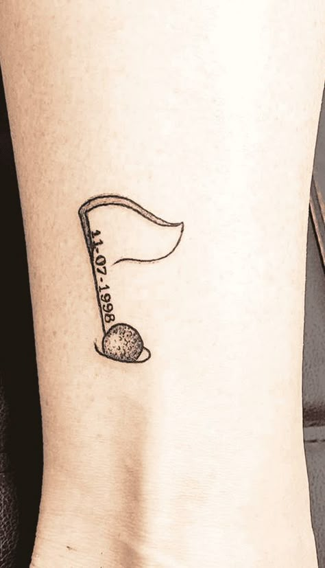 Tattoo Ideas For Men Golfing Tattoo Memorial, Golf Memorial Tattoo Ideas, Golf Inspired Tattoos, Golf Related Tattoos, Golf Tattoos Women, Golf Tattoo Memorial, Cute Golf Tattoos, Golf Ball Tattoo Ideas, Golf Bag Tattoo