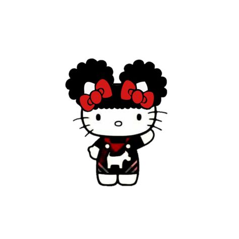 Afro Kitty, Hello Cat, Kitty Pfp, Hello Kitt, Walpaper Hello Kitty, Red Ink Tattoos, Ipad Background, Hello Kitty Backgrounds, Hello Kitty Art