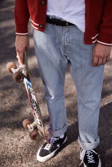 Bowties & Sweet Dreams Skater Fit, Jeans Street Style, Fashion 90s, Hipster Man, Skate Style, Outfit Jeans, Men Street, Suit Style, Skater Style