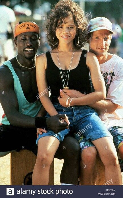 Rosie Perez, Wesley Snipes, and Woody Harrelson in White Men Can't Jump Rosie Perez 90s, 90 Music, Chicana Aesthetic, Enby Fashion, 90s Outfit Inspiration, Rosie Perez, 90s Party Outfit, Jordan Swag, Woody Harrelson