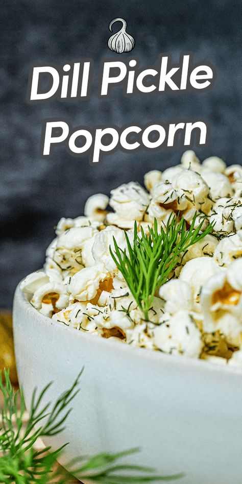 This fresh and tangy Homemade Dill Pickle Popcorn is refreshing and savory! It's an easy snack that's ready in just under 6 minutes and promises to deliver a crisp and pickle-fresh flavor! Dill Pickle Popcorn Seasoning Recipe, Dill Pickle Popcorn Seasoning, Game Night Movie, Dill Pickle Popcorn, Pickle Popcorn, Pickle Seasoning, Popcorn Toppings, Healthy Popcorn, Homemade Popcorn