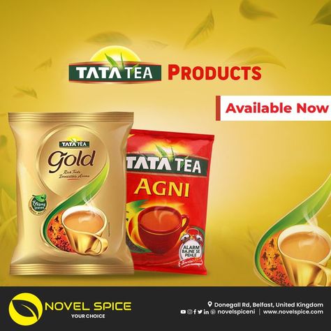 Tata Tea, Spice Store, Tea Powder, Flavored Tea, Grocery Store, Chip Bag, Packaging Design, Snack Recipes, Packaging