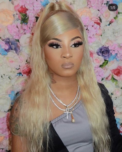 Blonde 613 hair Blonde Frontal, Colors Braids, Brides Hairstyles, Blonde Hair Styles, Inspo Hair, 360 Lace Wig, Dope Hairstyles, High Ponytail, Natural Styles