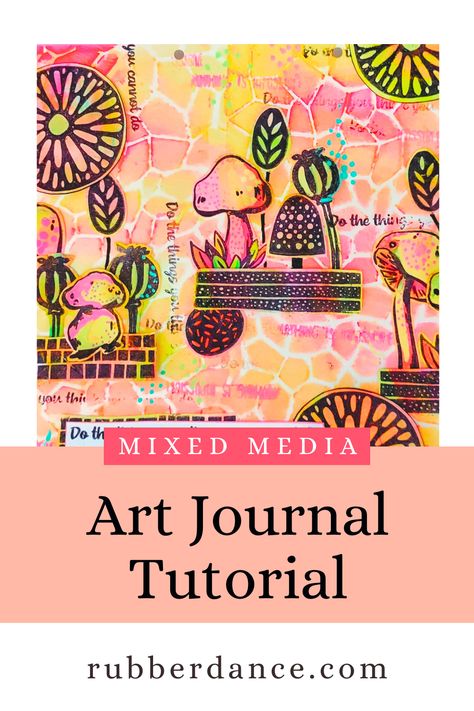 Kunstjournal Inspiration, Journal Videos, Whimsical Art Journal, Mixed Media Art Techniques, Gelli Plate Art, Acrylic Tutorials, Art Journal Tutorial, Plate Art, Journal Page