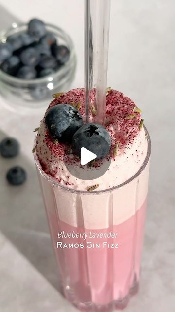 Blueberry Lavender Ramos Gin Fizz 🫐💜 friends…if there’s one syrup (and cocktail) i encourage you to make rn, it’s this one! T... | Instagram Blueberry Soda Recipe, Dehydrated Blueberries, Ramos Gin Fizz, Blueberry Lavender, Glass Garnish, Lavender Syrup, Cocktail Syrups, Soda Recipe, Gin Fizz