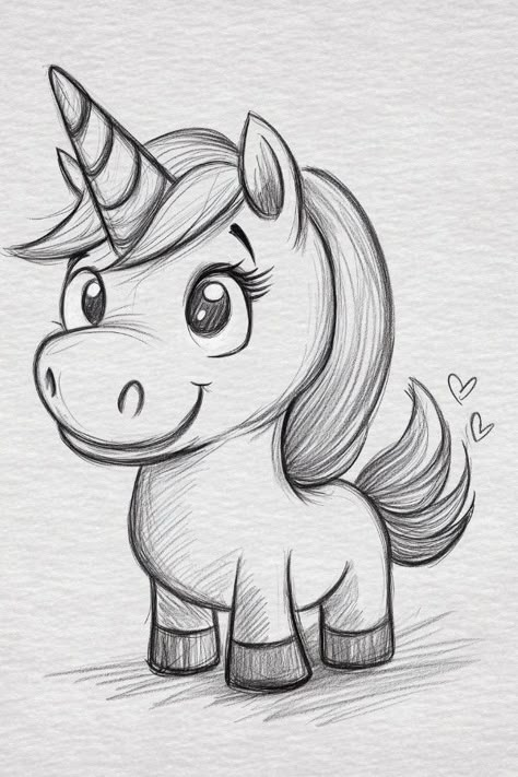 18 Cute Doodles Drawings Ideas to Inspire Your Creative Side Unicorn Drawing Easy, Outline Ideas, Unicorn Artwork, Unicorn Drawing, 3d Art Drawing, Disney Art Drawings, Expressive Eyes, Easy Drawings For Kids, Sketching Ideas