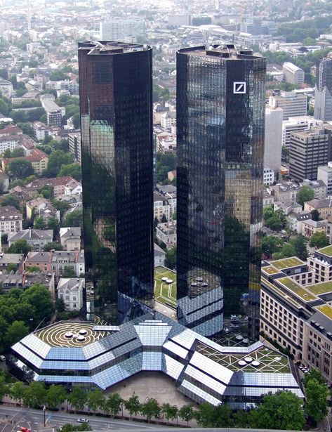 While Deutsche Bank has faced some financial challenges in recent years, it has not collapsed, and it is not currently having a significant impact Europa Park, Skyscraper Architecture, Frankfurt Germany, Architecture Building Design, Urban Architecture, Futuristic Architecture, Beautiful Architecture, Lonely Planet, Amazing Architecture