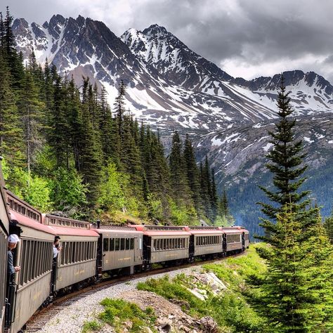 everythingeverywhere's photo on Instagram - Yukon Territory, Canada - White Pass and Yukon Railway over the mountains to Skagway Alaska Skagway Alaska, Alaska Railroad, Best Travel Quotes, Travel Quotes Inspirational, Alaska Travel, North America Travel, Train Rides, Travel And Leisure, America Travel