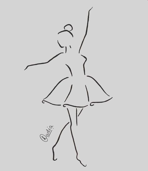 Draw Ballerina Easy, Simple Ballerina Drawing, Dancing Drawings Easy, Dancing Aesthetic Drawing, Balerina Drawing Easy, Dance Sketches Easy, Drawing Dance Poses, Dancer Drawing Simple, Dance Drawings Easy