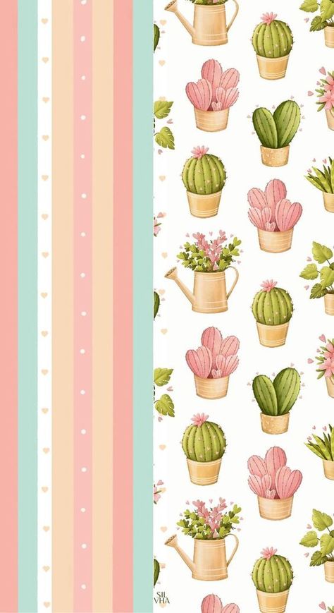 Cute Cactus Wallpaper, Succulents Wallpaper, Cactus Backgrounds, Cellphone Wallpaper Backgrounds, Cute Wallpaper, Cartoon Background, Graphic Wallpaper, Cute Wallpaper For Phone, Cute Patterns Wallpaper