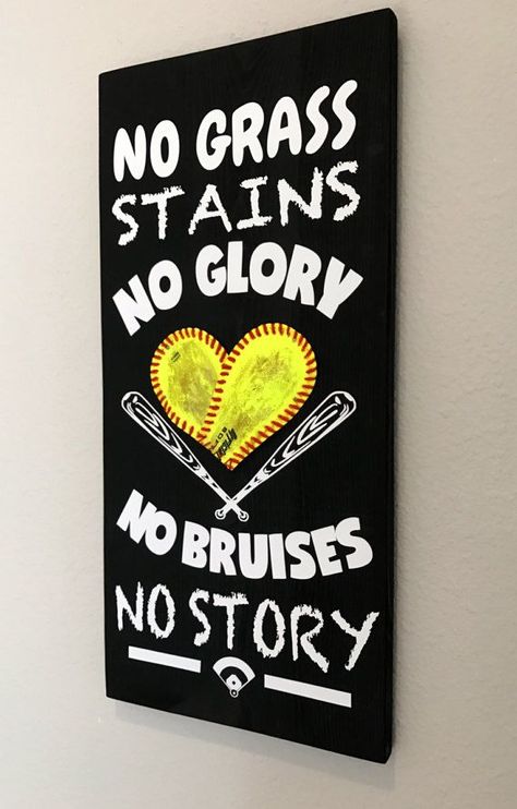 Softball Bedroom, Softball Room, Softball Sign, Sports Quotes Softball, Baseball Canvas, Softball Crafts, Baseball Crafts, Softball Season, Softball Quotes