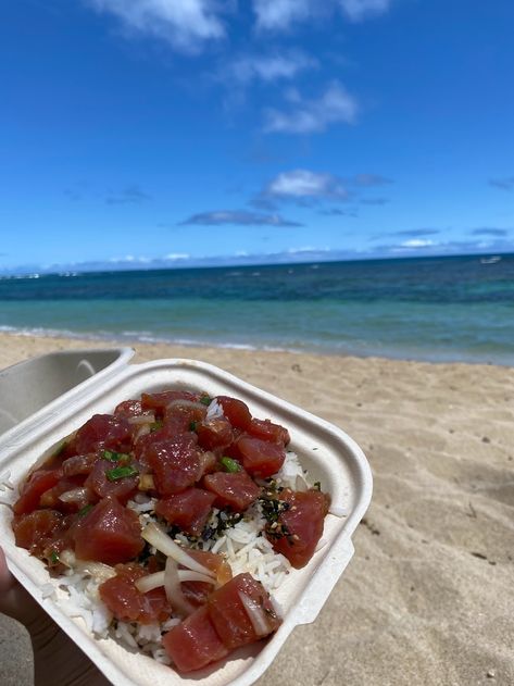 poke | good food | oahu | hawaii aesthetic | beach day Hawaii Aesthetic Oahu, Hawaii Culture Aesthetic, Hawaii Living Aesthetic, Hawaii Aesthetic Food, Hawaii Aesthetic Vintage, Poke Aesthetic, Honolulu Hawaii Aesthetic, Living In Hawaii Aesthetic, Oahu Hawaii Aesthetic