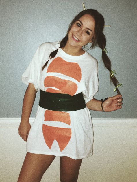 Sushi Costume Diy, Sushi Halloween Costume, Sushi Halloween, Sushi Costume, Autumn Things, Diy Sushi, Food Costumes, Fall Things, Costume Inspo