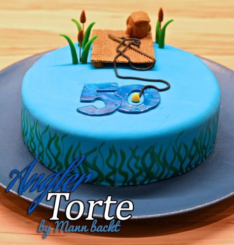 Motivtorte für engagierte Angler Funny 50th Birthday Cakes, Grandma Cake, Fish Cake Birthday, Halloween Torte, Fishing Cake, Dad Birthday Cakes, Fishing Birthday Party, Unicorn Birthday Cake, 50th Birthday Cake