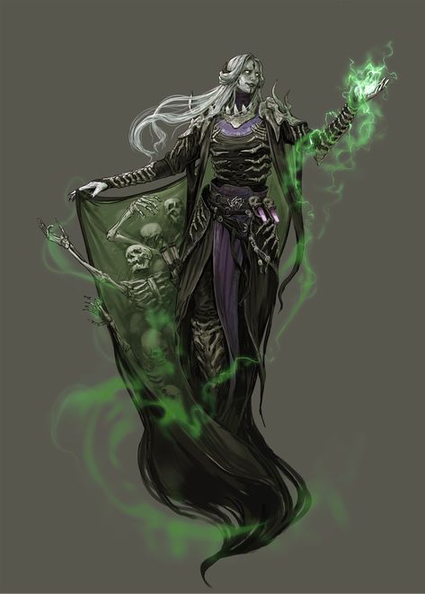 ArtStation - Necromancer Witch Characters, Fantasy Wizard, Illustration Fantasy, Villain Character, Dungeons And Dragons Classes, Fantasy Concept, Art Female, Alien Concept Art, Fantasy Images