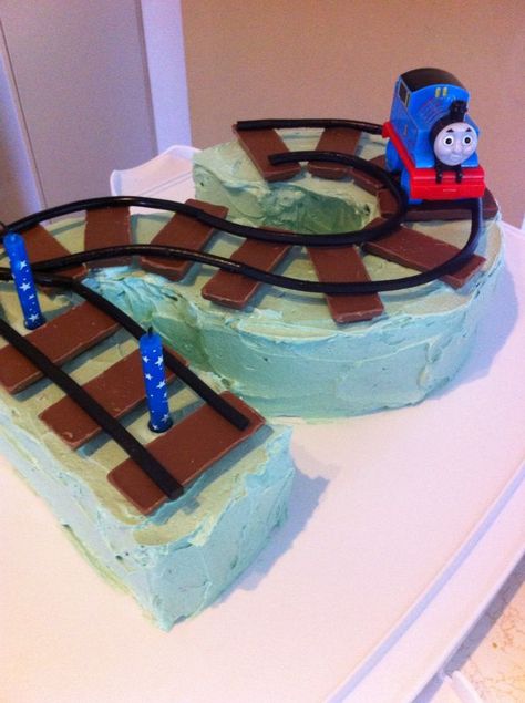 Bday 2 Train Cake, Number 2 Train Cake, Number 2 Birthday Cake Boy, Number 2 Cake Boy, Diy Thomas The Train, Thomas The Tank Cake, Thomas The Train Birthday Cake, Number 2 Cake, 2nd Birthday Cake Boy