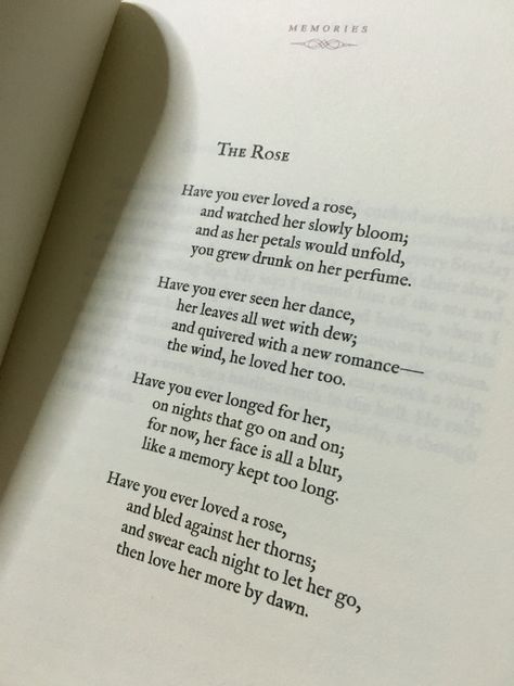 “Have you ever loved a rose, and bled against her thorns; and swear each night to let her go, then love her more by dawn.”  ~ @langleav 🌹 #Memories Rose And Thorns Quotes, Poem About Roses, Journalism Club, Rose Poetry, Rose Poems, Platonic Soulmates, Thought Daughter, Rose Quotes, Lang Leav