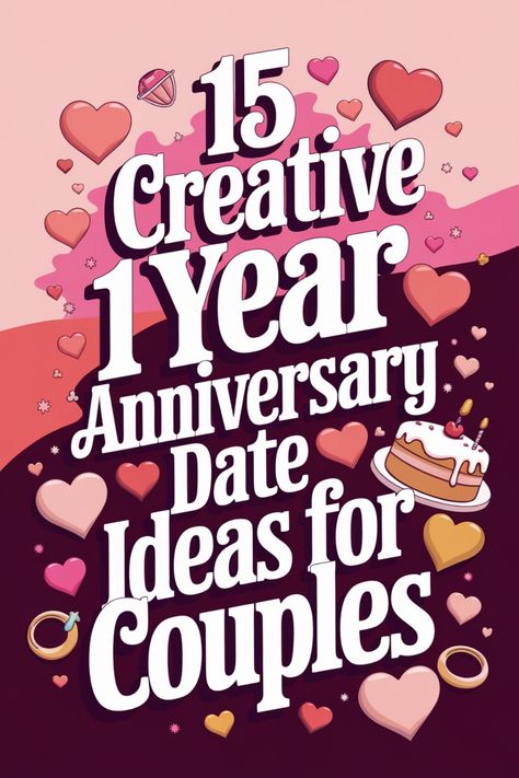 Discover 15 creative 1 year anniversary date ideas for couples to celebrate this special milestone together. From romantic dinners and outdoor adventures to DIY projects and weekend getaways, these thoughtful ideas will help you create lasting memories with your partner. Whether you prefer a low-key evening at home or an exciting day trip exploring a new city, there's something for every couple looking to make their first anniversary unforgettable. 1 Year Anniversary Celebration Ideas, Things To Do For 1 Year Anniversary, Date Ideas For Anniversary, Last Minute Anniversary Ideas, One Year Anniversary Date Ideas, 1 Year Anniversary Date Ideas, Anniversary Celebration Ideas At Home, Dating Anniversary Ideas, First Anniversary Ideas