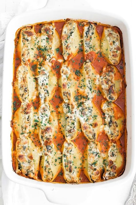 The Best Stuffed Shells Recipe - Chef Billy Parisi Billy Parisi Recipe, Best Stuffed Shells Recipe, Italian Sausage Stuffed Shells, Stuffed Shells With Sausage, Best Stuffed Shells, Dinner Party Italian, Pasta Shells Recipe, Sausage Stuffed Shells, Italian Stuffed Shells