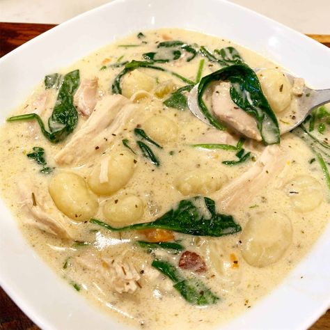 Instant Pot Best Chicken Gnocchi Soup Chicken Heavy Cream, Best Chicken Gnocchi Soup, Flour Gnocchi, Jeffrey Eisner, Chicken Gnocchi Soup Recipe, Gnocchi Recipes Soup, Pressure Luck, Chicken Gnocchi, Chicken Gnocchi Soup