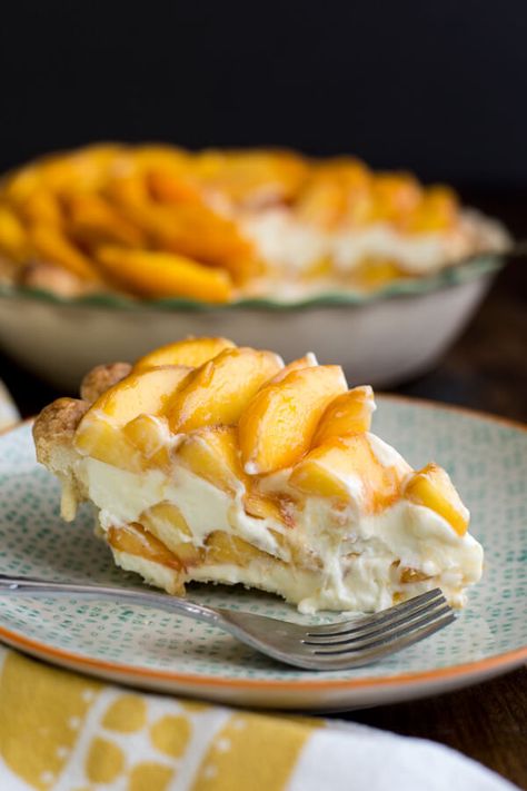 Peaches And Cream Pie, Peaches And Cream, Almond Flavor, Peach Recipe, Think Food, Peaches N Cream, Pie Dessert, Cream Pie, How Sweet Eats