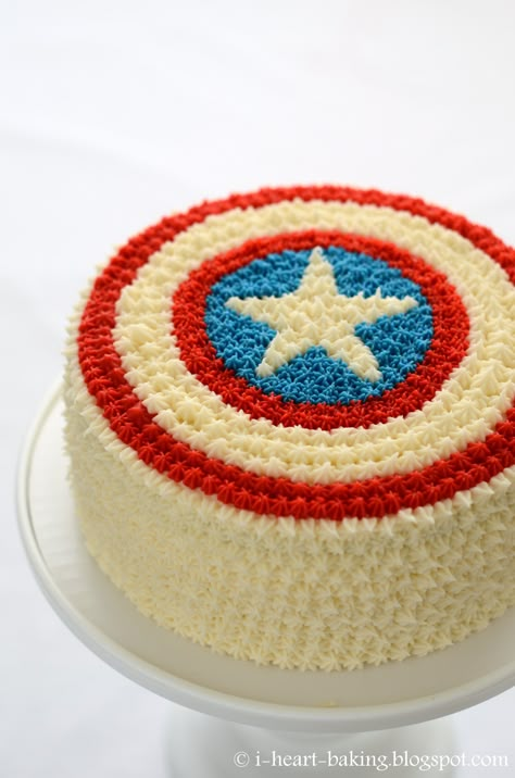 Captain America Birthday Cake, Mark Birthday, Birthday Captain, Captain America Cake, Superhero Cookies, Children Cake, America Cake, Cake Designs For Boy, Captain America Birthday