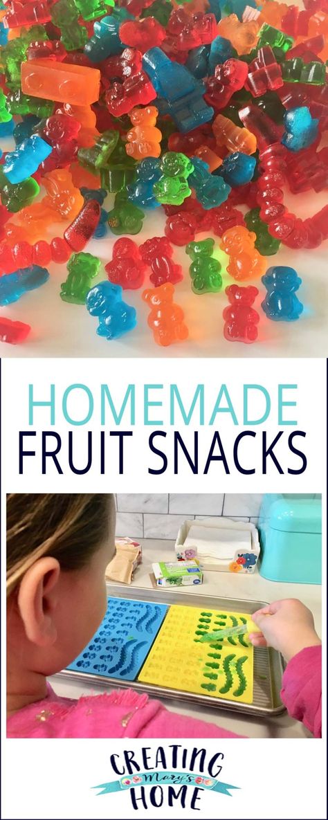 Jello Fruit Snacks, Homemade School Snacks, Gummy Recipes, Fruit Snack Recipe, Snacks Diy, Medicine Recipes, Homemade Fruit Snacks, Homemade Gummies, Kid Foods