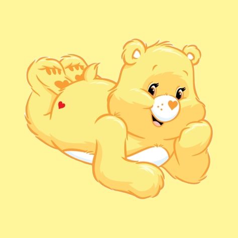 Carebears Matching Pfp, Yellow Care Bear, Bear App, Bear Icon, Yellow Aesthetic Pastel, Funshine Bear, Mobile App Icon, Care Bears Cousins, Bear Theme