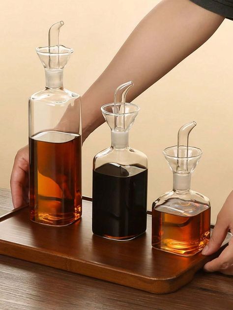 1pc Glass Oil Bottle, Kitchen Seasoning Container, Anti-Leakage Oil Dispenser For Vinegar, Soy Sauce, Etc. | SHEIN Thriftmas Ideas, Kitchen Seasoning, Glass Dispenser, 35th Birthday, Oil Dispenser, Oil Bottle, Soy Sauce, Vinegar, Sauce