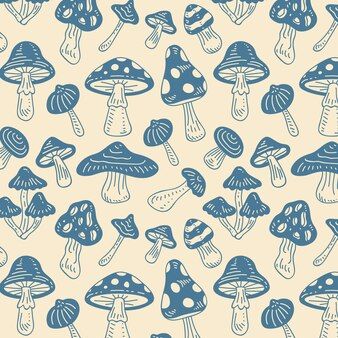 Mushroom Vectors & Illustrations for Free Download | Freepik Mushroom Background, Dibujo Simple, Fantasy Tree, Mushroom Pattern, Plant Background, Pattern Design Inspiration, Watercolor Red, Vector Hand, Pattern Free