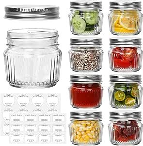 Cehomi Small Glass Mason Jars with Lids - 4 oz Vintage Canning Jars, Pickling Jars for Jelly, Jam, Honey, Pickles, Spice, Essential Preserver for Home Storage and Gifting 8 Pack Pressure Canning Meat, Yogurt Desserts, Refrigerator Jam, Canning Meat, Desserts Homemade, Canning Jar Lids, Canning Supplies, Honey Diy, Jars With Lids